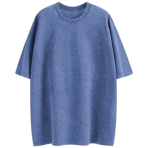 Nouvelle Arrivée T-shirt délavé à l'acide, impression personnalisée, coupe oversize, en coton, style streetwear vintage, pour hommes et femmes, tenue décontractée - Product Image 2
