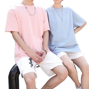 T-shirt pour homme à col rond, manches courtes, couleur unie, coupe classique, tricoté, style décontracté, teinture unie - Product Image 2