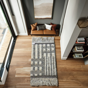 Ensemble de tapis modernes en laine naturelle, tissés, épais et moelleux - Product Image 1