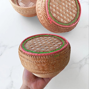 Cesta de bambú tejida a mano para arroz glutinoso, decoración de cocina tailandesa y laotiana, cesta de almacenamiento natural, proveedor ecológico - Product Image 1