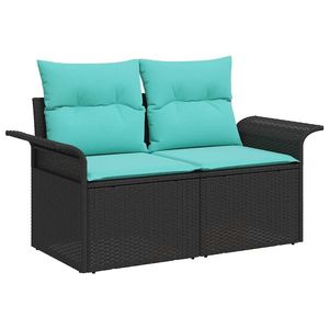 Juego de Sofás de Jardín de Ratán Sintético Negro de 10 Piezas con Almacenamiento, Muebles Duraderos y Elegantes para Exteriores - Product Image 6