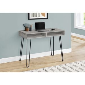 Scrivania per Computer Contemporanea da 40 Pollici in Laminato Grigio e Metallo Nero per Ufficio Domestico, Configurazione Sinistra e Destra con Cassetti Portaoggetti - Product Image 5