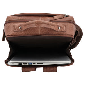 Sac à dos de créateur tendance pour femme, élégant, de voyage, vintage, en cuir Crazy Horse marron, unisexe - Product Image 6