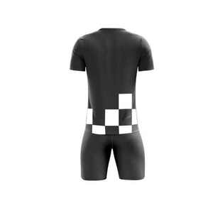 Ensembles d'uniformes de football personnalisés de haute qualité pour hommes adultes, vêtements d'entraînement 100 % polyester, imprimés par sublimation, séchage rapide, devant - Product Image 2