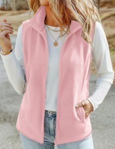 OEM High Quality <b>Women's</b> Soft <b>Pink</b> Fleece Vest Classic Fit Zip Front Sleeveless Warm Winter <b>Waistcoat</b> Wholesale Manufacturer - Product Image 6