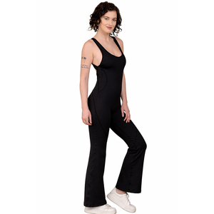 Mono de yoga de una pieza sin mangas de cintura alta y largo completo, elegante y de lujo, para mujer, con control de abdomen y ecológico. - Product Image 4