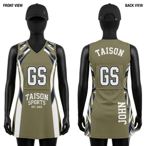 เสื้อเน็ตบอลโพลีเอสเตอร์พรีเมียม 160 GSM ระบายอากาศได้ดี แห้งเร็ว ดีไซน์สีเขียว-น้ำเงิน พร้อมโลโก้แบบซับลิเมชั่นตามสั่ง - Product Image 2