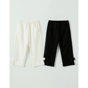 Pantalon décontracté coréen OZKIZ en tissu tricoté avec ruban pour filles de 2 à 6 ans – Vente en gros – Mode enfant printemps/automne - Product Image 1