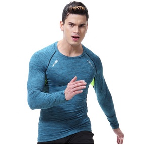 High Quality Quick Dry <b>Base</b> <b>Layer</b> Men's Muscle Training <b>Long</b> <b>Sleeve</b> Sportwear Compression Shirts Crew Neck - Product Image 2