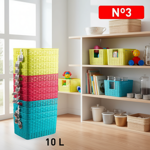 Cesta de Almacenamiento de Plástico Colorida CESTA RATTAN N3 10L 33X22CM - Product Image 3