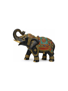Estatua de Elefante con Incrustaciones de Piedras Preciosas Decorativas, Figura Hecha a Mano para Decoración Espiritual Hindú del Hogar - Product Image 1