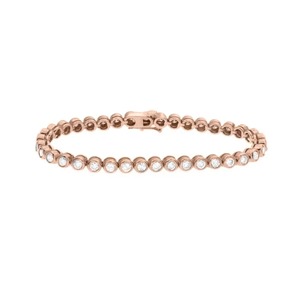 Bracelet en or massif 14 carats avec diamants de laboratoire ronds brillants de 3,00 carats sertis clos, qualité F-VS2, bijoux tendance - Product Image 1