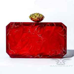 TCE Presenta Bolso de Mano de Lujo Hecho a Mano con Mosaico de Resina, Madera y Mármol para Mujer, Accesorio de Moda para Fiestas, Bodas y Eventos Nocturnos - Product Image 5