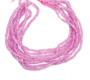 Cuentas facetadas de zafiro rosa natural, calidad AAA+, 2.5-3.5 mm, hilo de 16 pulgadas, cuentas de piedras preciosas para la fabricación de joyas - Product Image 2