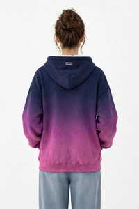 Sudadera con capucha y cremallera de gran tamaño con degradado de Oneten Apparel, unisex, de forro polar, informal, para otoño - Product Image 5