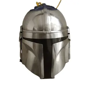 Beste Kwaliteit Mandalorian Helm Staal Halloween Helm Met Liner En Kinband Handgemaakte Middeleeuwse Helm Voor Export