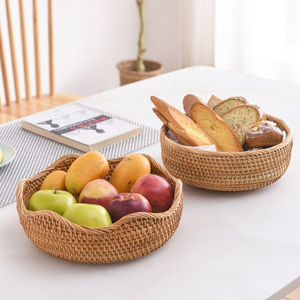 Premium Quality Elegant Natural Rattan <b>Basket</b> For <b>Bread</b> Pastry And Bakery Display Hand Woven Rattan <b>Basket</b> For Cafes Restaurants - Product Image 3