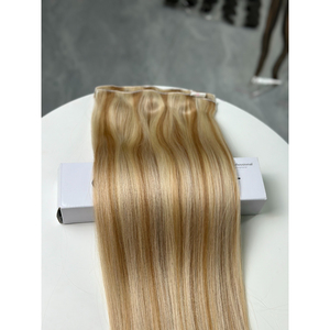 Extensions de cheveux humains vierges vietnamiens bruts, lisses comme des baguettes, blondes avec mèches, à clipser, de qualité supérieure, vente en gros - Product Image 4