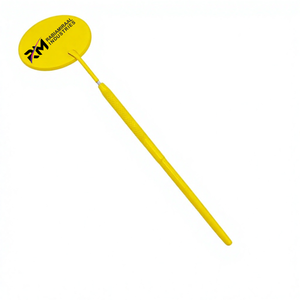 Miroir professionnel pour extension de cils en forme de cercle, miroir d'inspection des cils avec poignée diamantée, couleur jaune avec revêtement en poudre. - Product Image 1