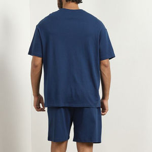 Men Summer Shirt Short <b>Set</b> Two Piece <b>Jogger</b> Outfit With Print Custom T-Shirts And <b>Matching</b> Shorts Breathable Cotton Twin <b>Set</b> - Product Image 2
