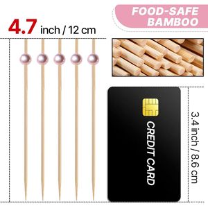 100 Stuzzicadenti con Perle Rosa per Cocktail, Antipasti, Frutta e Dessert - Product Image 2