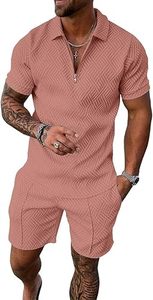 Men Summer Knitted Embroidered 100% Cotton Quick Dry Short Sleeve Custom Logo Joggers Suits Set Shirt and Short Set - Product Image 2