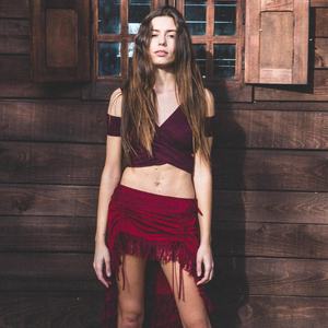 Falda de algodón asimétrica con ribete de encaje |   Falda Maxi Bohemia Ajustable en la Cintura |   Falda de fiesta a capas estilo gitano para mujer - Product Image 1