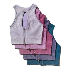 Oem New Trending Stand Collar Zip up Crop Top <b>Jacket</b> Custom logo Vintage Acid Wash Two Piece Shorts & Hoodie Set for Women - Product Image 6