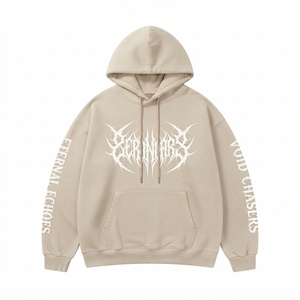 เสื้อฮู้ดดี้โอเวอร์ไซส์ ผ้าฝ้าย 100% กันยับ พิมพ์ลายดิจิทัล ลายตัวอักษร สไตล์ลำลอง ทรงหลวม รับผลิตแบบ OEM/ODM พร้อมสกรีนแบรนด์ตามสั่ง - Product Image 1