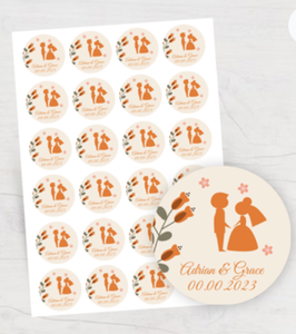 Custom Printed Cartoon Self Adhesive Logo <b>Stickers</b> Die Cut Round Label Sheet <b>Business</b> Packaging 38mm Diameter Paper - Product Image 2