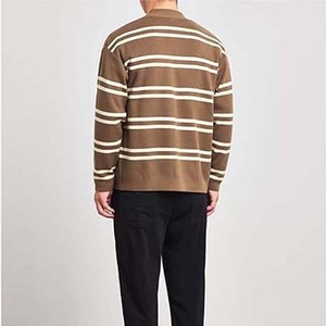 Cardigan en tricot rayé pour femme, manches longues, col en V, décontracté, ouvert sur le devant, fermeture à boutons, coupe classique, à porter toute l'année - Product Image 2