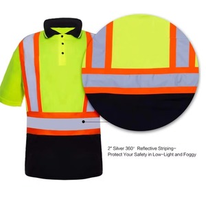 เสื้อเชิ้ตนิรภัยสะท้อนแสงแบบกำหนดเอง แขนสั้น สำหรับงานก่อสร้าง เสื้อทำงานแบบมองเห็นได้ชัด เสื้อโปโลนิรภัยสำหรับผู้ชาย ปี 2026 - Product Image 4
