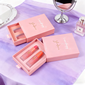 Boxit.pk Custom Luxury Cosmetic Drawer Rigid Paper Packaging <b>Box</b> for Lipstick Serum <b>Makeup</b> with Sponge Insert - Product Image 1