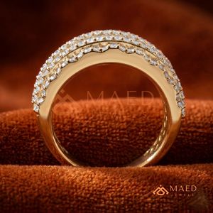 Luxury Womens Gold Moissanite Wedding Band Ring Baguette Cut Bridal Anniversary Jewelry Elegant <b>Gift</b> for Her Shine Daily Style - Product Image 6