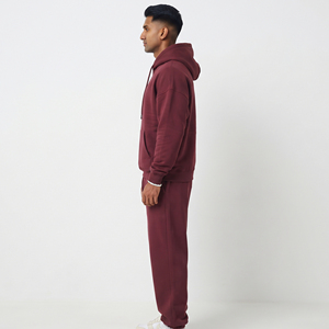 Survêtement ample pour homme 100 % polyester, coupe décontractée, épaules tombantes, style streetwear hiver, taille mi-cordon. - Product Image 4