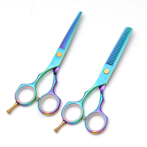 Superior Quality 6-Inch Straight Barber <b>Scissors</b> Set Thinning Stainless Steel Shears with Blunt Blade Tip Hair Cutting - Product Image 1