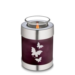 Urna Funeraria de Metal Morado con Diseño de Mariposa para Recuerdo, Urna para Cenizas de Adultos, Suministros Funerarios Conmemorativos - Product Image 1