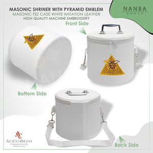 Étui pour chapeau de franc-maçon NANBA GROUP avec emblème pyramidal Shriner brodé à la main, en similicuir, fermeture éclair, pour usage extérieur, à porter à l'épaule - Product Image 4