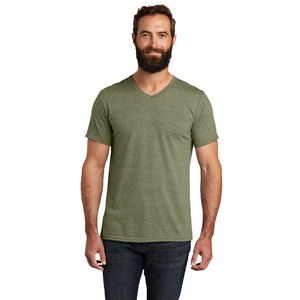 T-shirt en jersey 100% coton à manches courtes et col en V pour homme, coupe classique, vêtements décontractés - Product Image 4