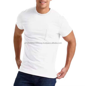Camisetas de Hombre de Manga Corta con Bolsillo y Logotipo Personalizado a Bajo Precio, Transpirables, de Algodón, Lisas, Casuales, Nueva Llegada - Product Image 1