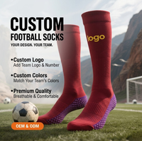 Chaussettes de football personnalisées à forte valeur ajoutée Chaussettes à prise en main d'usine Chaussettes antidérapantes