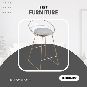 Tabouret de bar moderne et luxueux en métal pour salle à manger, hôtel, café, usine directe d'Indonésie - Product Image 6