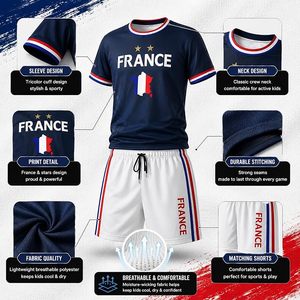 Men's National Flag Soccer <b>T</b> <b>Shirt</b> and Shorts Set Nation Pride Athletic Sportswear Match Day Fan Lightweight Summer - Product Image 5