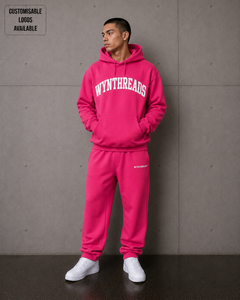 Custom PUFF PRINTING 2 piece set Heavyweight 350GSM-450GSM Unisex Tech Heavy Weight Fleece Oversized hoodie and sweatpants men - Product Image 6