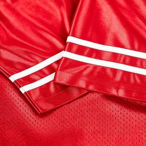 เสื้อฟุตบอลอเมริกันชายสีแดง คอวี แขนสั้น ผ้าตาข่ายโพลีเอสเตอร์ ระบายอากาศได้ดี ทรงปกติ พิมพ์ลายแบบซับลิเมชั่น ปรับแต่งได้สำหรับทีม - Product Image 4
