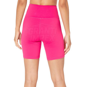 Solid Color Breathable Spandex/Nylon Hot <b>Shorts</b> <b>Women</b> Gym <b>Shorts</b> <b>Elastic</b> <b>Waist</b> Skinny Fit Customizable High Quality - Product Image 3