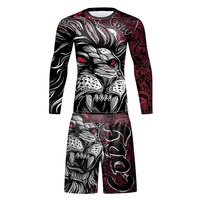 Ensemble de sport pour hommes : T-shirts de compression à manches courtes en maille respirante et shorts, séchage rapide, idéal pour la gym et les activités estivales
