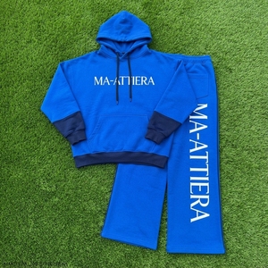 Conjunto de Sudadera con Capucha Extra Grande Personalizada para Mujer y Pantalones Deportivos de Pierna Ancha, Ropa Urbana, Fabricante Mayorista OEM ODM - Product Image 5