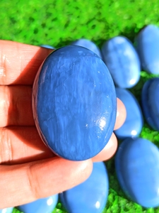 Opale bleue rayée naturelle d'Owyhee, pierre de paume polie, cristal de guérison, Reiki, méditation, soulagement du stress, vente en gros, Feng Shui - Product Image 4