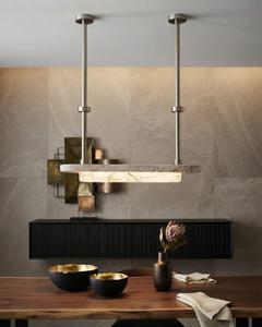 Modern Minimalist Concrete Linear Chandelier Luxury Pendant Light <b>Kitchen</b> Island Lighting Contemporary Dining Room Wall - Product Image 4